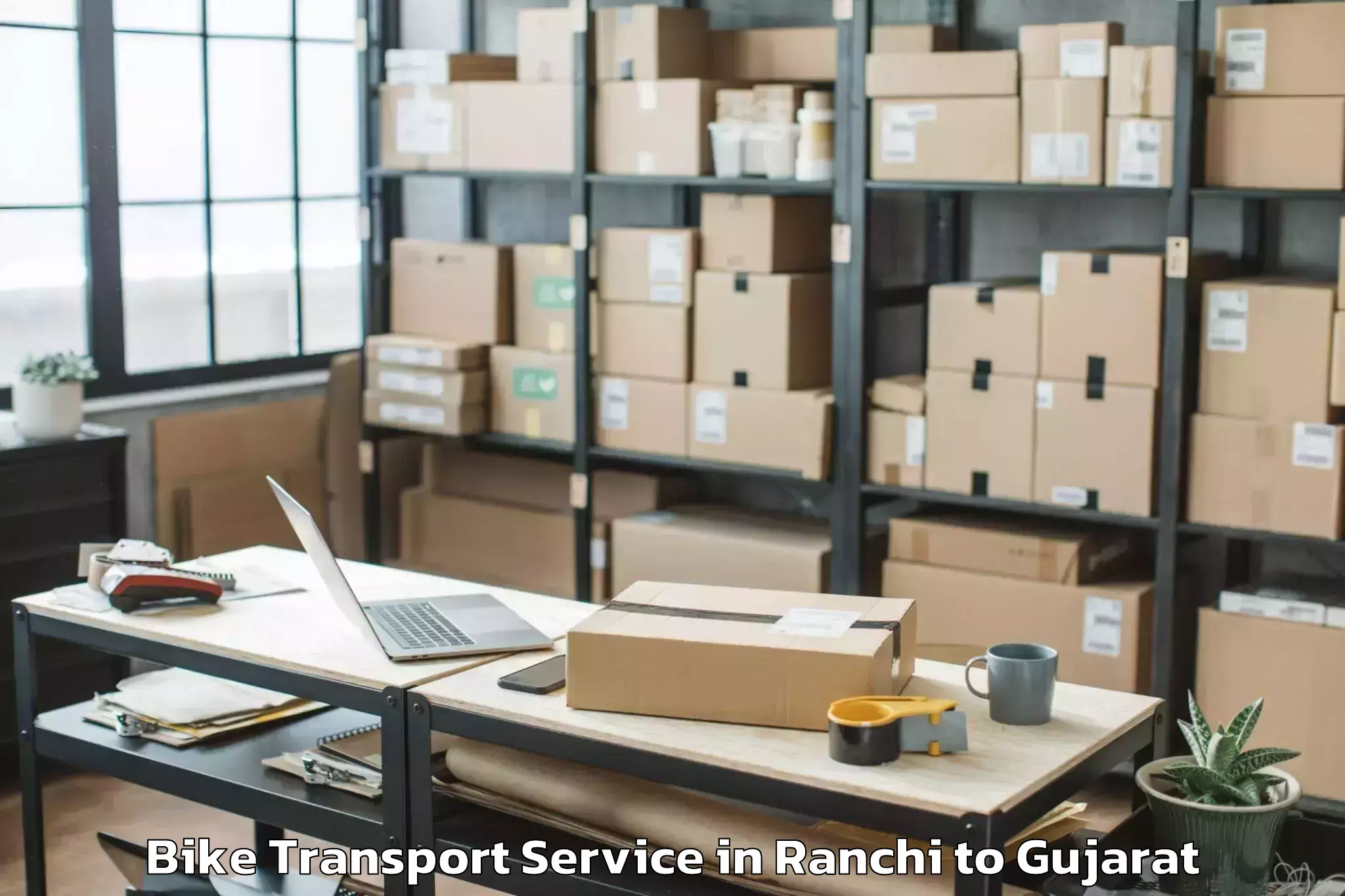 Hassle-Free Ranchi to Nadiad Bike Transport